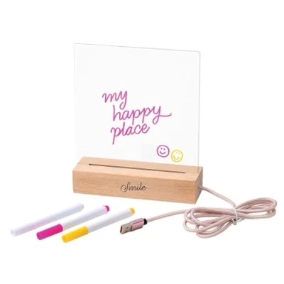 Afbeelding van moses. Smile led berichtenbord, transparant, met 3 foliestiften, schrijfbord voor lichtberichten, inclusief USB A textielkabel