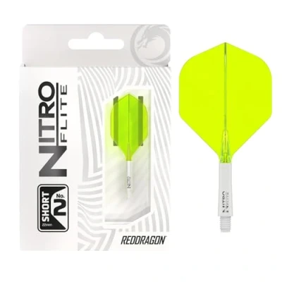 Afbeelding van RED DRAGON Darts Nitro Flite Flight &amp; Shaft Wit/Geel Kort