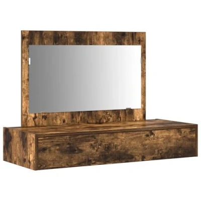 Afbeelding van vidaXL Gerookt eiken Massief eikenhout 100 x 40 70 cm Spiegel