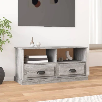 Afbeelding van Tv meubel 93x35,5x45 cm bewerkt hout grijs sonoma eikenkleurig