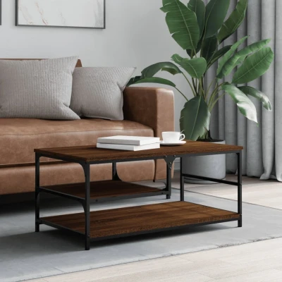 Afbeelding van Salontafel 90x49x40 cm bewerkt hout bruin eikenkleur
