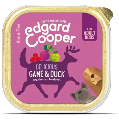 Afbeelding van 11x Edgard &amp; Cooper Kuipje Vers Vlees Hondenvoer Wild Eend 150 gr