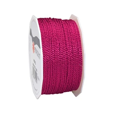 Afbeelding van C.E. Pattberg Mosel gevlochten koord voor geschenken, pakketten en 0,2 cm breed, accessoires decoratie knutselen, scheurbestendig plakband geschenkverpakking, roze, 50 m