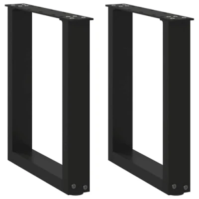 Afbeelding van vidaXL Salontafelpoten 2 st U vormig 28x(42 43) cm staal zwart