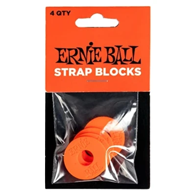 Image de Ernie Ball Strap Blocks 4pk Red