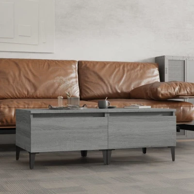 Afbeelding van Bijzettafels 2 st 50x46x35 cm bewerkt hout grijs sonoma eiken