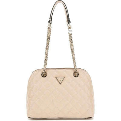 Afbeelding van Guess Giully DOME Satchel Handtas, Dames, Maat: One Size, Light beige