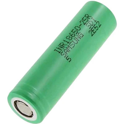 Afbeelding van Samsung NR18650 25R Speciale oplaadbare batterij 18650 Geschikt voor hoge stroomsterktes, temperaturen, Flat top Li ion 3.6 V 2500 mAh