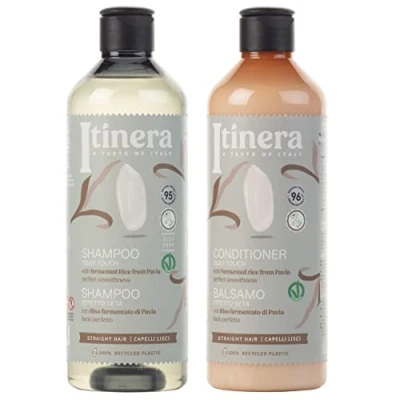 Afbeelding van ITINERA Cosmeticaset: conditioner + shampoo met gefermenteerd rijstwater 2x 370 ml