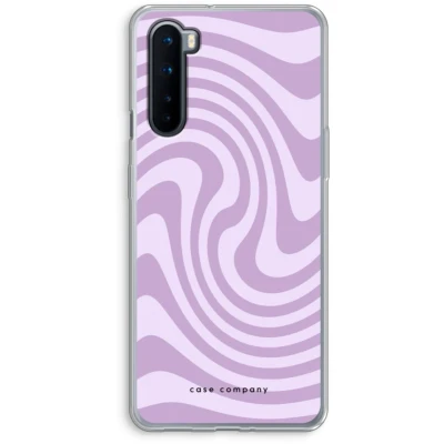 Afbeelding van Case Company® hoesje geschikt voor OnePlus Nord Swirl Paars Soft Cover Telefoonhoesje Bescherming aan alle Kanten en Schermrand