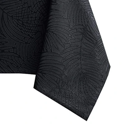 Afbeelding van AmeliaHome tafelkleed lotuseffect waterafstotend linnenlook Zwart Gaia 140x260 cm