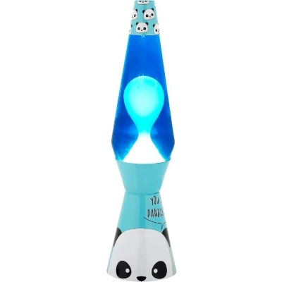 Afbeelding van i Total Lavalamp Lava Lamp Sfeerlamp Panda Collection 40x11 cm Glas/Aluminium 30W Blauw met witte Zilvergrijs XL1775