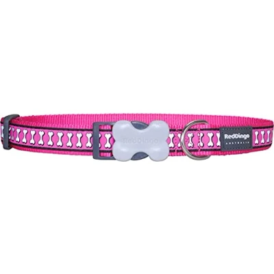Afbeelding van Dog collar Red Dingo Reflective Bones Fuchsia (1,5 x 24 36 cm)