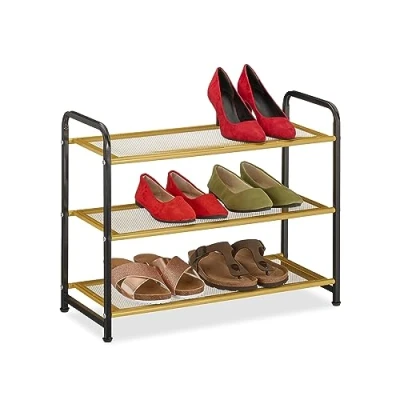 Afbeelding van Relaxdays schoenenrek metaal 3 etages schoenenmeubel 6 paar opbergrek schoenen