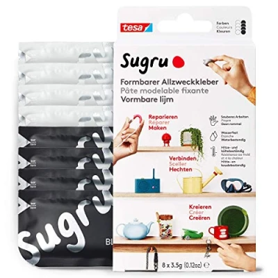 Afbeelding van Vormbare universele lijm Sugru by tesa®, verwerking 30 min, uitharding 12 14 uur, 8 x 3,5 g, kleur naar keuze