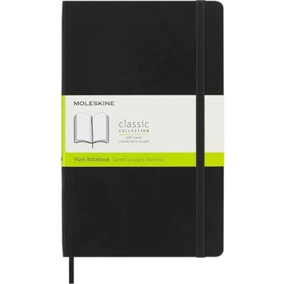 Image de Moleskine Carnet classique, pages vierges, couverture souple et fermeture élastique, taille 13 x 21 cm, couleur noir, 192