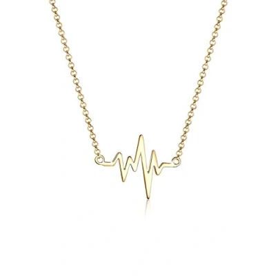 Afbeelding van Elli Heartbeat Ketting goldcoloured, Dames, Maat: 45, Gold coloured