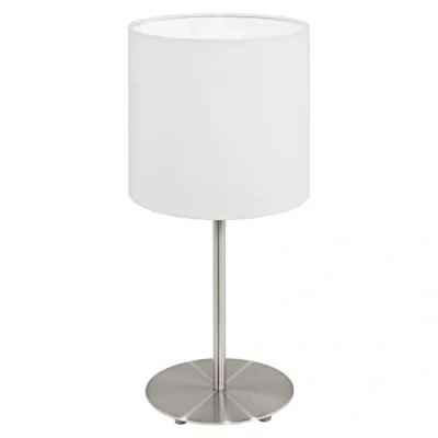 Afbeelding van EGLO Pasteri Tafellamp E14 1 Lichts Ø14cm Stof Grijs, Wit