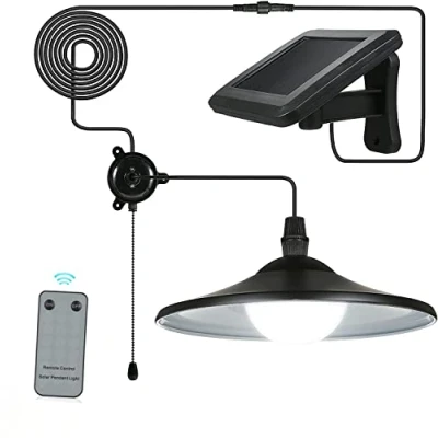 Afbeelding van Lixada zonne energie aangedreven tuinlamp, E27 LED buiten op schuur hanglamp, waterdichte decoratieve hanglamp met afstandsbediening en online controle