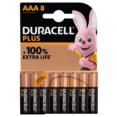 Afbeelding van Duracell Batterij Plus 100% Aaa, Blister Van 8 Stuks Batterijen