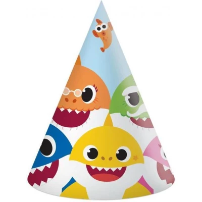 Afbeelding van Procos Feesthoedjes Baby Shark Junior Papier 6 Stuks