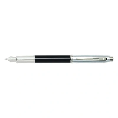 Afbeelding van Sheaffer 100 Brushed Chrome Vulpen Schrijfwijze: Medium Kleur: Chroom De Vulpenwereld