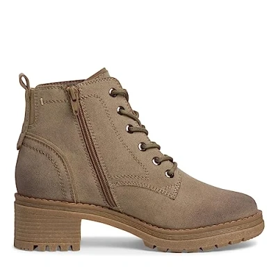 Afbeelding van Jana Enkellaarsjes met plateauzool, Dames, Maat: 37, Taupe Leer