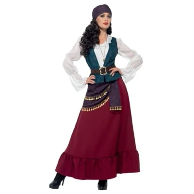 Afbeelding van Smiffys Mooi Deluxe kostuum, paars, met jurk, riem, bandana en halsketting