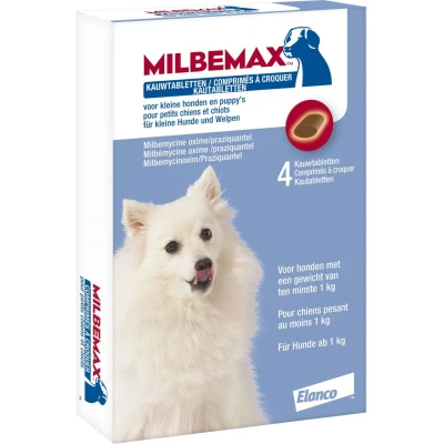 Afbeelding van Milbemax Kauwtablet Ontworming Kleine Hond/Puppy 4 TABLETTEN