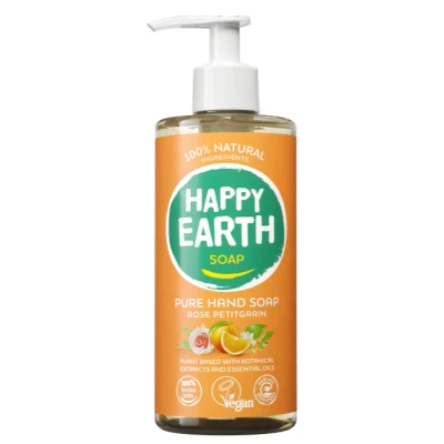 Afbeelding van Happy Earth Pure Hand Soap Rose Petitgrain 300ML