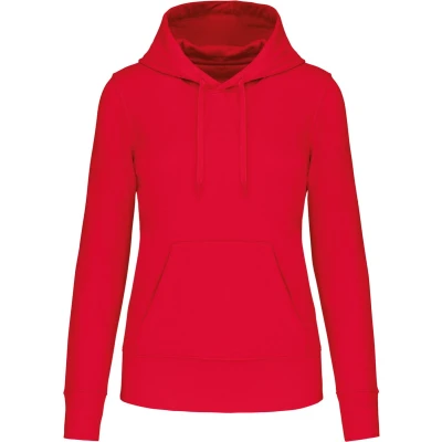 Afbeelding van Kariban Ecologische damessweater met capuchon K4028 Red