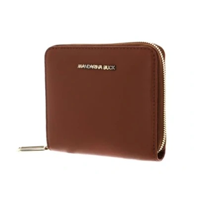 Afbeelding van MANDARINA DUCK Leren Portemonnee Luna Zip Wallet Caramel Cafe Bruine