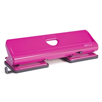 Afbeelding van Rapesco, 1385 720, metalen perforator met 4 gaten, voor 22 vellen, fuchsia roze