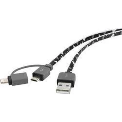 Afbeelding van Renkforce Apple iPad/iPhone/iPod Aansluitkabel [1x USB A 2.0 stekker 1x Micro B stekker, dock Lightning] 0.20 m Camouflage