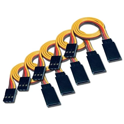 Afbeelding van VUNIVERSUM Mr. Stecker Modellbau® Premium Servo Verlengkabel mannelijk naar vrouwelijk JR Graupner Futaba 22 AWG 3 polig 60 cm 5 stuks
