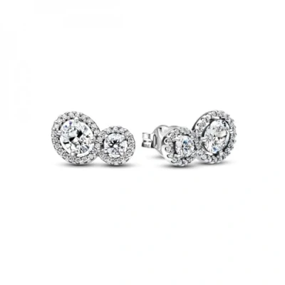 Afbeelding van Pandora Dames Oorbellen Zilver &amp; Transparant