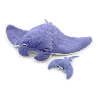 Afbeelding van Les Déglingos PTIPOTOS by MENTALOU Manta Maman/Baby Violet 72 cm zacht babypluche dier cadeau idee voor geboorte cm, paars