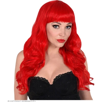 Afbeelding van Widmann Ariel de Zeemeermin Kostuum Pruik Bella Von Oceanica, Rood Halloween Verkleedkleding