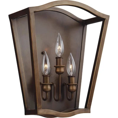 Afbeelding van Feiss LED Wandlamp Yarmouth 3X E14 Max 60W Painted Aged Brass