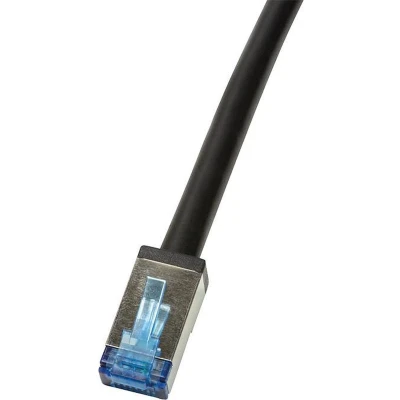 Afbeelding van LogiLink CQ7033S RJ45 Netwerkkabel, patchkabel CAT 6A S/FTP 1.00 m Zwart Afgeschermd, UV bestendig, Oliebestendig 1 stuk(s)