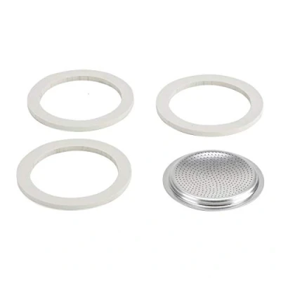 Image de BIALETTI Grille Micro Filtre + 3 joints pour Moka / Dama 6 tasses Réf. 0800004
