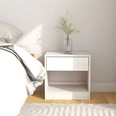 Afbeelding van Nachtkastje 40x31x40 cm massief grenenhout wit