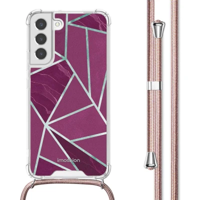 Afbeelding van imoshion Hoesje Geschikt voor Samsung Galaxy S22 Plus met Koord Design Meerkleurig / Bordeaux Graphic