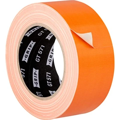 Afbeelding van GRIP Eventbasics stoffen tape, oranje, 50 mm x 25 m, Gaffa tape GT 571, zeer sterke hechting, professionele voor markeren, knutselen, reparaties enz