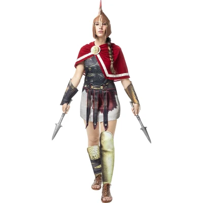 Afbeelding van Funidelia Assassins Creed Odyssey Kostuum voor vrouwen Videospellen, Films &amp; Series, Assassin&#039;s Volwassenen Accessoire verkleedkleding en rekwisieten Halloween, carnaval feesten Maat S M Bruin