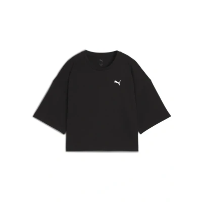 Afbeelding van WARDROBE ESS oversized kort T shirt voor Dames, Zwart, Maat L PUMA