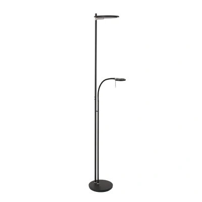 Afbeelding van Steinhauer Turound Light Color Vloerlamp Zwart 2 lichts 113cm