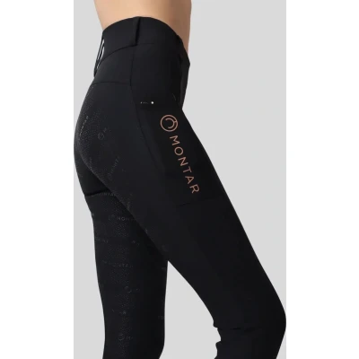Afbeelding van Montar Rijlegging Rosegold Logo Junior Zwart 164