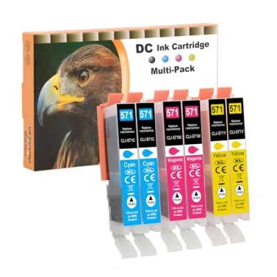 Afbeelding van D&amp;C 6 stuks inktpatronen compatibel met Canon PGI 570 CLI 571 voor Pixma MG5752 MG5753 MG6800 MG6850 MG6851 MG6852 MG6853 MG7700 MG7750 MG7751 MG7752 MG7753 TS5050, TS5051, TS5053,