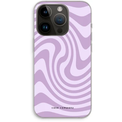 Afbeelding van Case Company® hoesje geschikt voor iPhone 14 Pro Swirl Paars Soft Cover Telefoonhoesje Bescherming aan alle Kanten en Schermrand